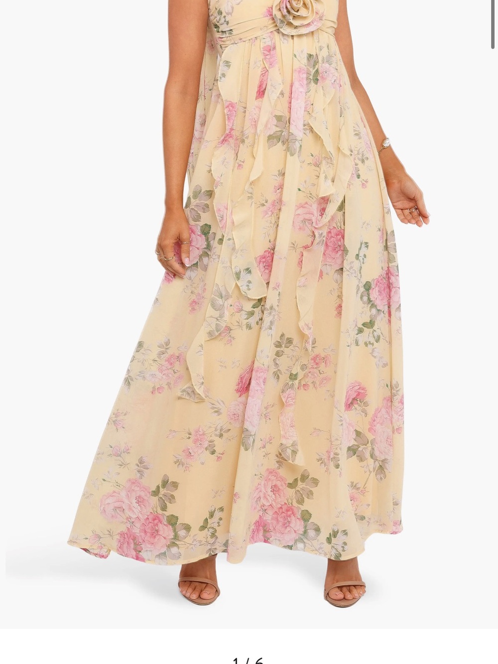 Petal & Pup Tully Floral Rosette Maxi Dress with Removable Scarf - Picture 4 of 5